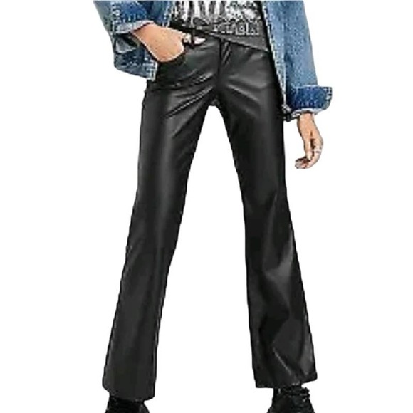 wild fable Pants - NWT Wild Fable Faux Leather Wide Leg Flare Low Rise Pants 16
